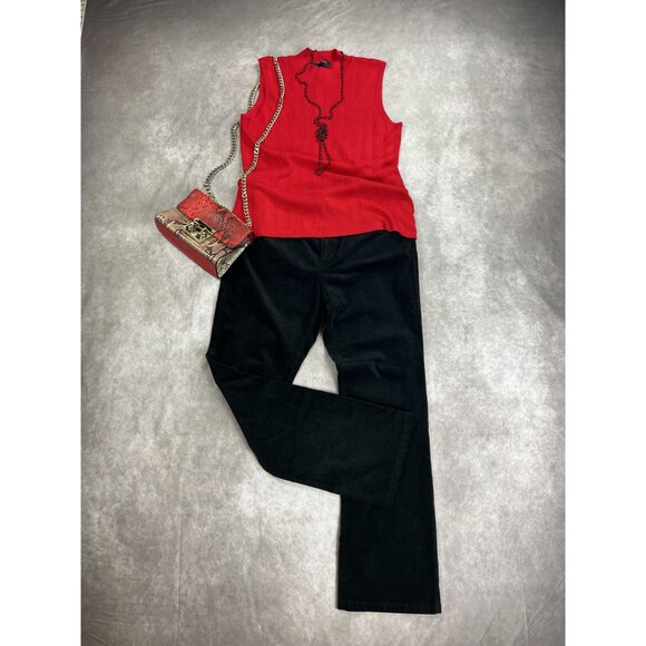 Ming Wang Sleeveless Red Knit Top Size L Rayon/Polyester Blend - Picture 8 of 9